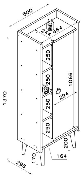 Dulap Mavade 4 (stejar + alb) . 1094225