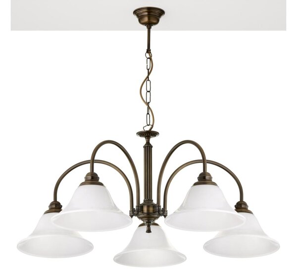 Jupiter 2173 - Lustru suspendat pe lanț ARES 5xE27/15W/230V bronz/patină