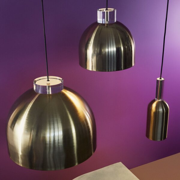 AYTM Lampă suspendată Luceo, rotundă, aurie, Ø 45 cm, reglabil, Auriu / Alamă, Camera de zi / sufragerie, Metal, Design