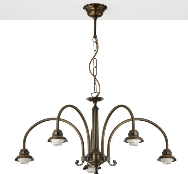 Jupiter 2173 - Lustru suspendat pe lanț ARES 5xE27/15W/230V bronz/patină