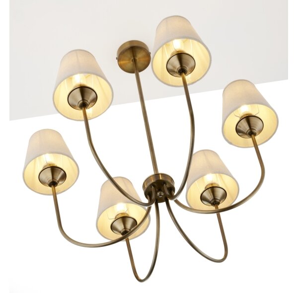 Jupiter 2167 - Lustră pe tijă TILIA 6xE14/11W/230V bronz/bej