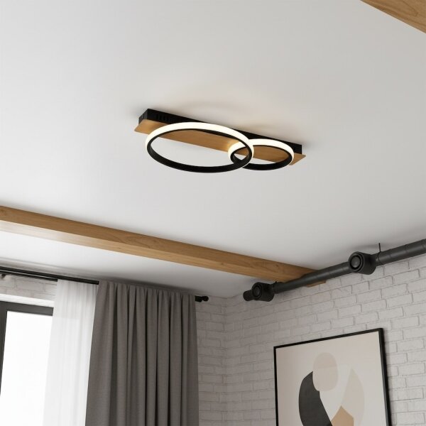 Plafonieră LED ROWENA LED/14W/230V negru/maro
