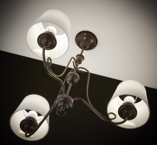 Jupiter 2188 - Lustră pe tijă ARKADA 3xE27/15W/230V negru/alb