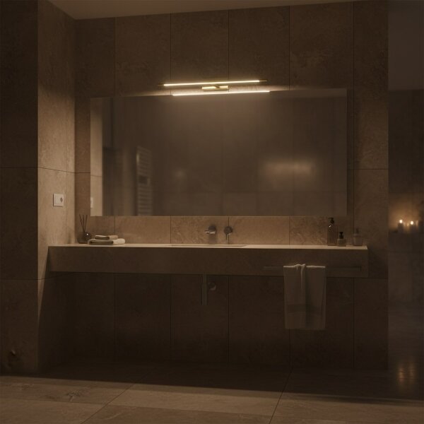 Aplica LED pentru oglindă de baie KLIMT, 12W, 230V, 3000/4000/6000K, 60 cm, IP44, auriu
