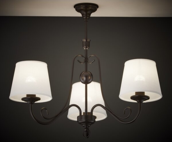 Jupiter 2188 - Lustră pe tijă ARKADA 3xE27/15W/230V negru/alb