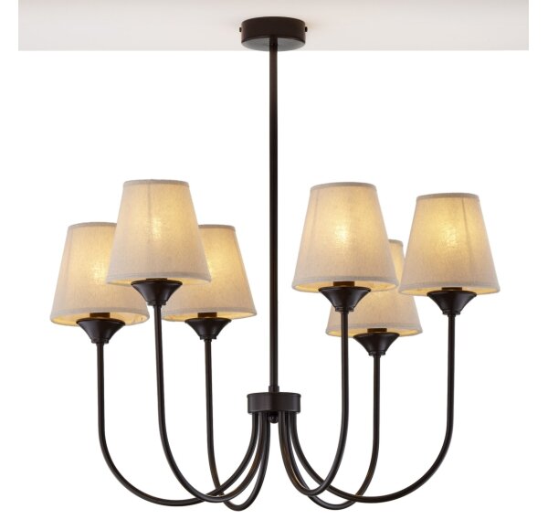 Jupiter 2165 - Candelabru pe tijă TILIA 6xE14/11W/230V maro/bej