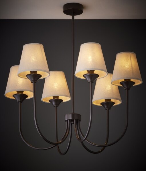 Jupiter 2165 - Candelabru pe tijă TILIA 6xE14/11W/230V maro/bej
