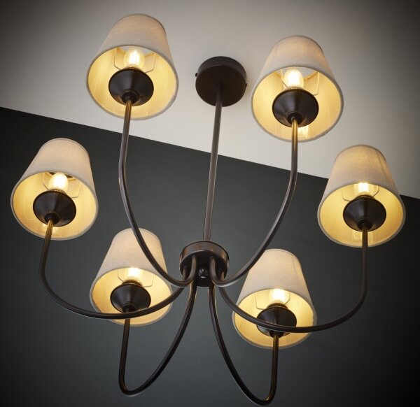 Jupiter 2165 - Candelabru pe tijă TILIA 6xE14/11W/230V maro/bej