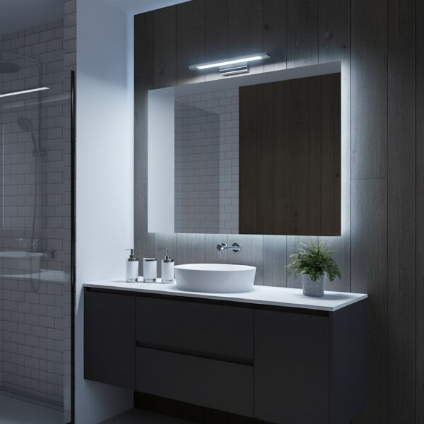 Aplica LED pentru oglindă de baie KLIMT, 8W, 230V, 3000/4000/6000K, 40 cm, IP44, crom lucios