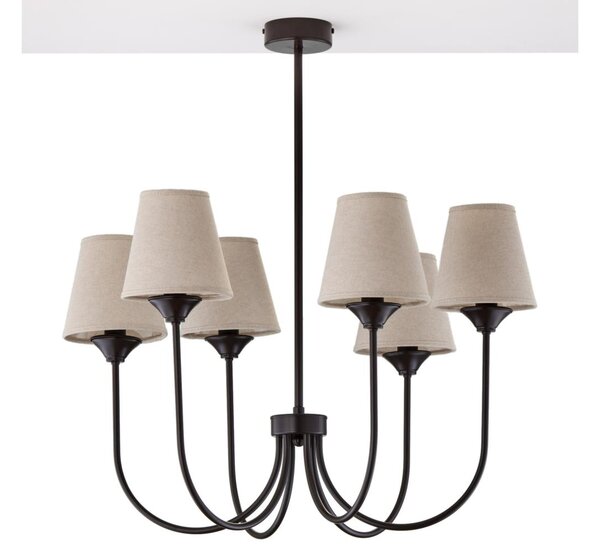 Jupiter 2165 - Candelabru pe tijă TILIA 6xE14/11W/230V maro/bej