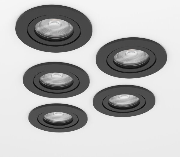 Eglo 902266 - Set 5x spoturi LED încastrate BARRANCO LED/4,8W/230V negru