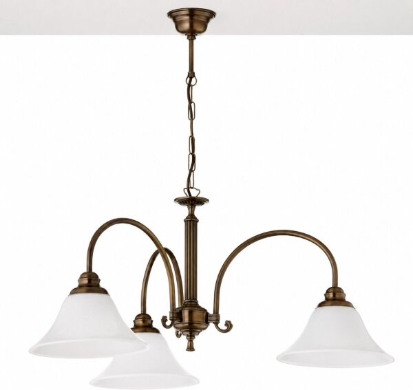 Jupiter 2174 - Lustru pe lanț ARES 3xE27/15W/230V bronz/patină