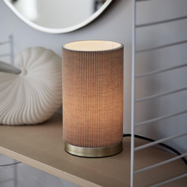 PR Home Lampă de masă Dora, bej, înălțime 25 cm, Bej, dormitor, Țesătură / Textil