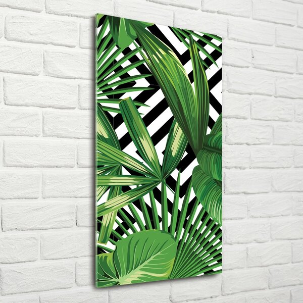 Tablou sticlă frunze tropicale