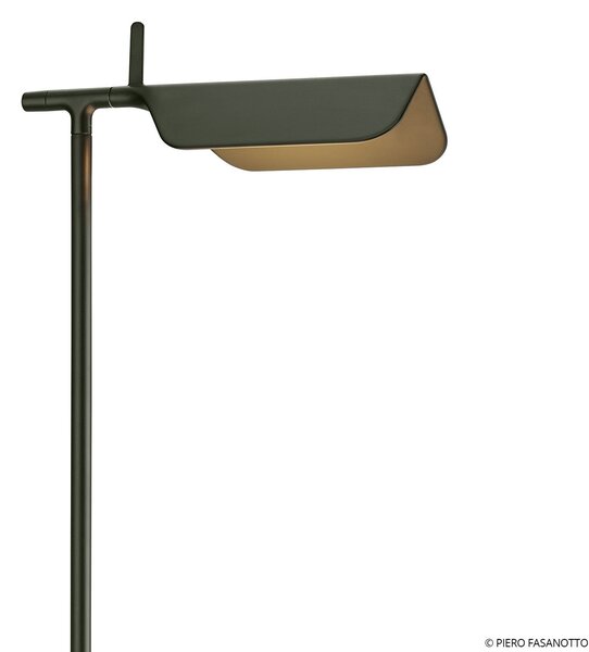 FLOS Lampadar LED Tab F, verde închis mat, Verde, Camera de zi / sufragerie, Metal, Design