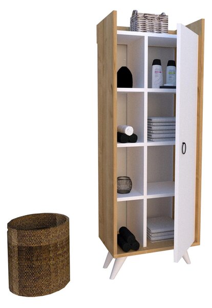 Dulap cu rafturi Sipadi (stejar + alb) . 1094235