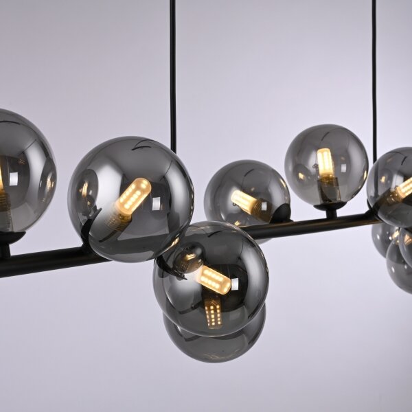 Schöner Wohnen 14504-18 - Lustru LED suspendat pe cablu DUBAI 13xG9/3W/230V negru/fumuriu