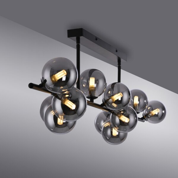 Schöner Wohnen DUBAI 14505-18 - Lustră LED pe tijă, 13xG9/3W/230V, negru/fumuriu