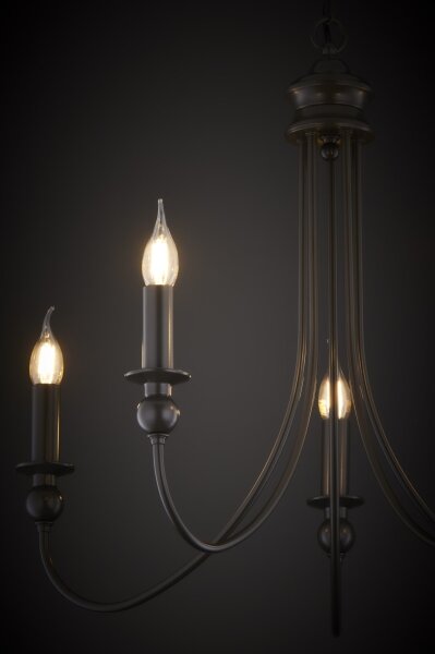 Jupiter 2172 - Candelabru suspendat pe lanț WERONA 5xE14/11W/230V negru