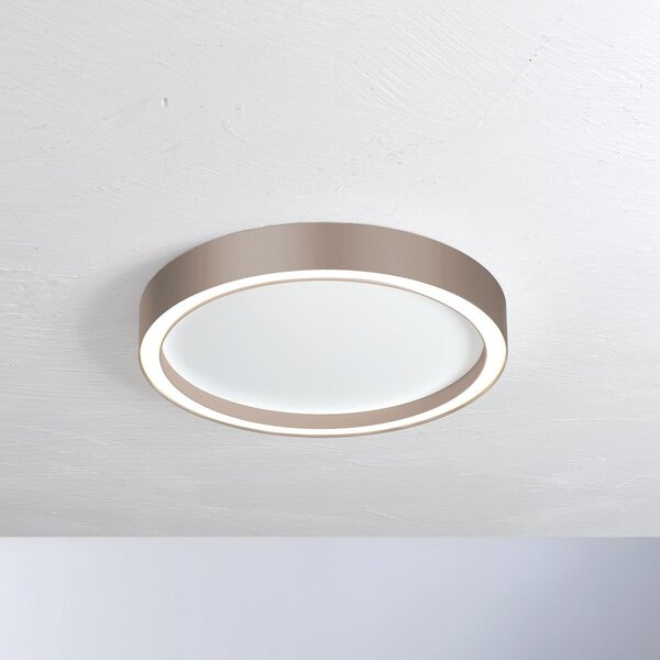 BOPP Bopp Aura LED plafonieră Ø 55cm alb/taupă, reglabil, Maro / Rugină, Camera de zi / sufragerie, Metal, Modern
