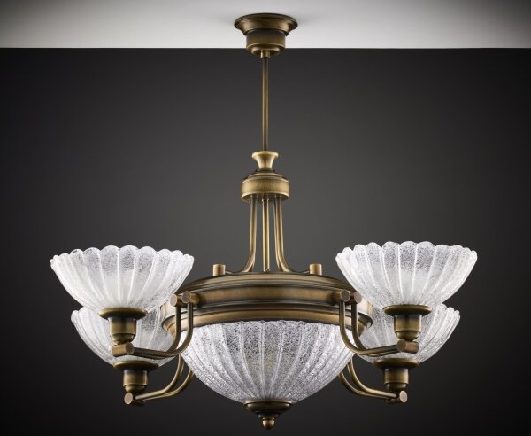 Jupiter 2131 - Lustră pe tijă CARMEN 5xE27/15W/230V bronz/patină