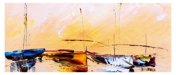 Tablou - Pictură barcă (120x50 cm)