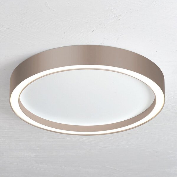 BOPP Bopp Aura LED plafonieră Ø 55cm alb/taupă, reglabil, Maro / Rugină, Camera de zi / sufragerie, Metal, Modern