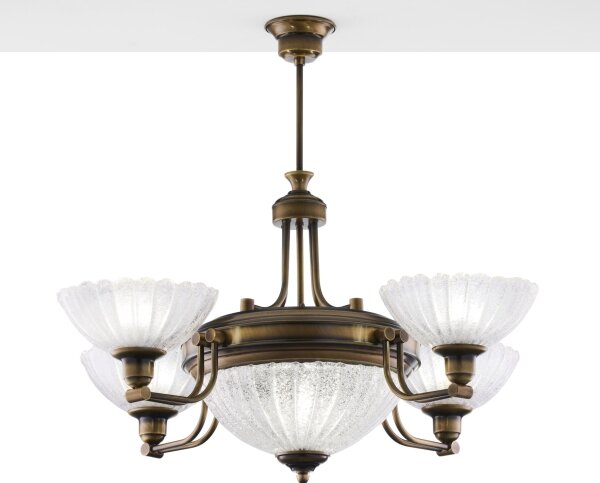 Jupiter 2131 - Lustră pe tijă CARMEN 5xE27/15W/230V bronz/patină