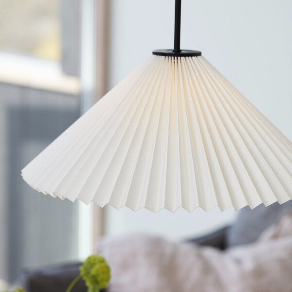 PR Home Lampă suspendată Polly, alb, Ø 45 cm, hârtie, reglabil, Alb, Camera de zi / sufragerie, Hârtie / Carton, Design