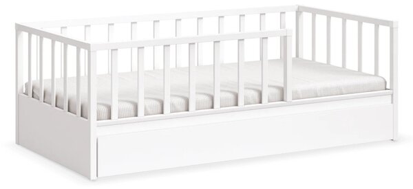 Pat pentru copii cu sertar suplimentar, Colectia Montes White (100x200 cm)