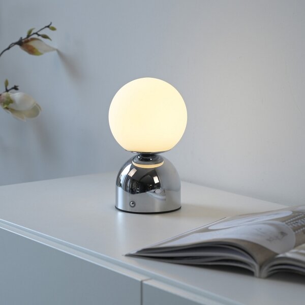 Schöner Wohnen 19218-17 - Lampă de masă LED RUDI, cu dimmer, LED/1,2W/5V, crom lucios