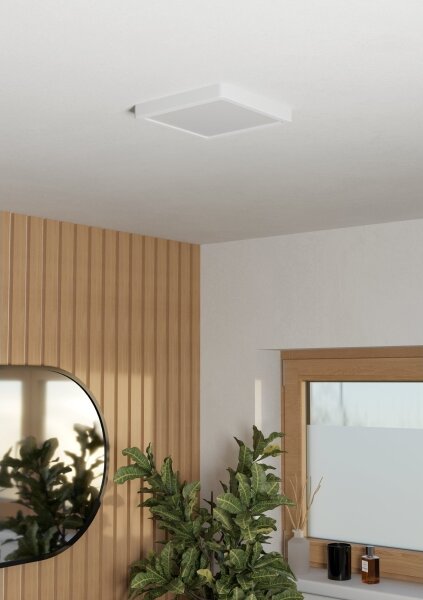 Eglo 901336 - Plafonieră LED FUEVA pentru baie, 10,5 W, 230 V, 22 x 22 cm, IP44, alb