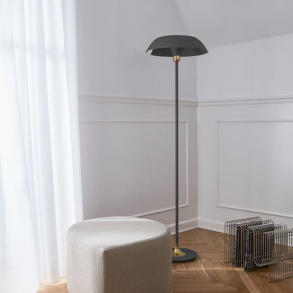 AYTM Cycnus lampă de podea, negru, fier, înălțime 160 cm, E27, Negru, Camera de zi / sufragerie, Metal, Design
