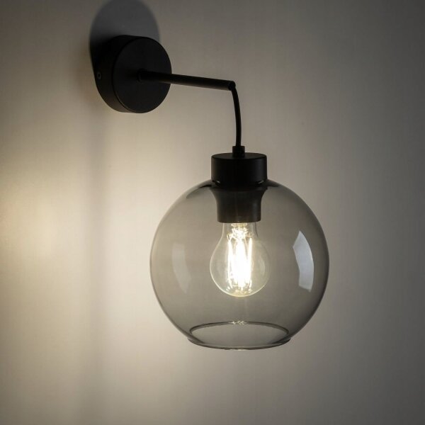 BRILAGI - Aplica de perete QUADRA 1xE27/60W/230V neagră/gri fumuriu