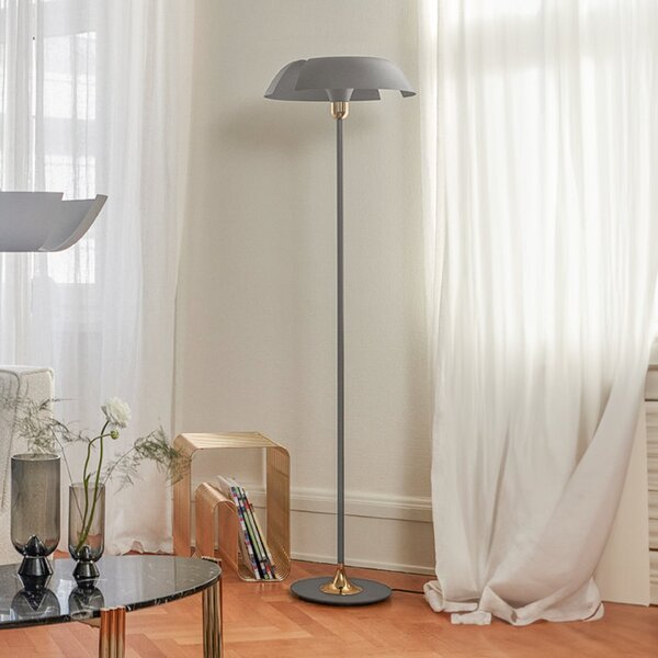 AYTM Cycnus lampă de podea, maro, fier, înălțime 160 cm, E27, Gri, Camera de zi / sufragerie, Metal, Design