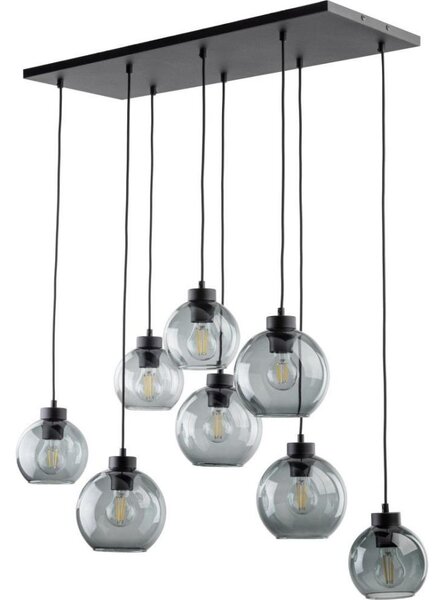 BRILAGI - Lustra pe cablu QUADRA 8xE27/60W/230V negru/gri fumuriu