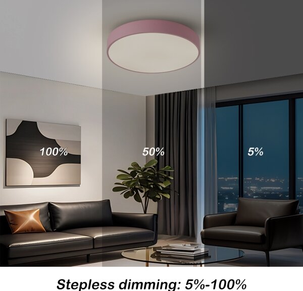 Brilagi - Plafonieră LED dimabilă POOL LED/48W/230V 3000-6000K 40 cm roz+telecomandă