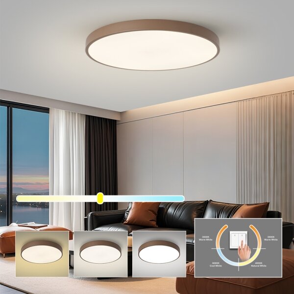Brilagi - Plafonieră LED POOL, 100 W, 230 V, 3000/4000/6000 K, 80 cm, maro
