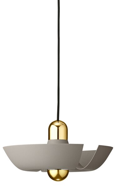 AYTM Lampă suspendată Cycnus, gri-maro, Ø 30 cm, aluminiu, E27, reglabil, Gri, Camera de zi / sufragerie, Aluminiu, Design