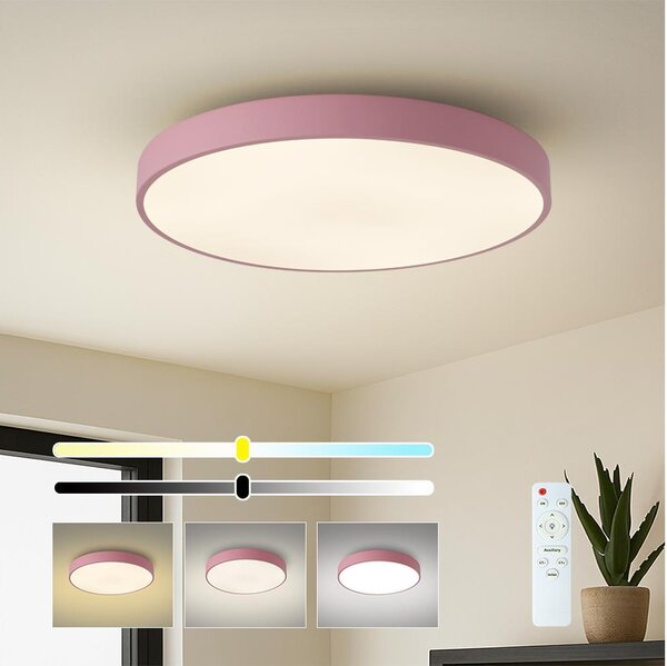 Brilagi - Plafonieră LED dimabilă POOL LED/60W/230V 3000-6000K 60 cm roz+telecomandă