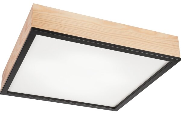 Plafonieră NATURAL SQUARE 4xE27/15W/230V 48x48 cm pin/negru