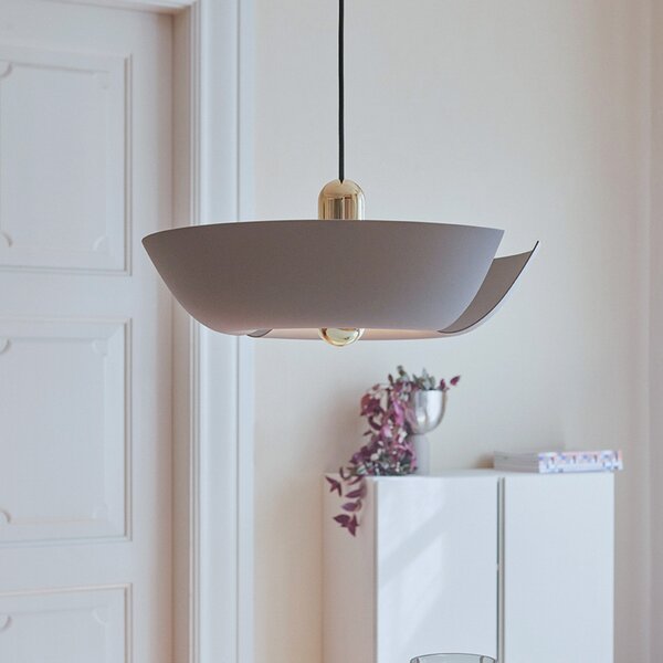 AYTM Lampă suspendată Cycnus, gri-maro, Ø 30 cm, aluminiu, E27, reglabil, Gri, Camera de zi / sufragerie, Aluminiu, Design