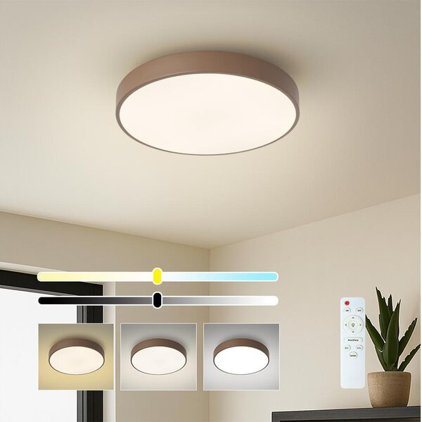 Brilagi - Plafonieră LED dimabilă POOL LED/36W/230V 3000-6000K 30 cm maro + telecomandă