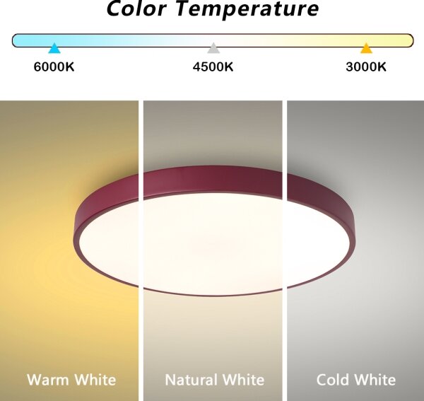 Plafonieră LED reglabilă Brilagi-LED POOL LED/60W/230V 3000-6000K 50 cm bordo + telecomandă