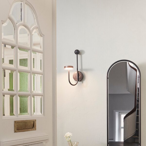 AYTM Grasil LED cu LED-uri, negru, marmură, priză, 54 cm, Negru, Camera de zi / sufragerie, Metal, Design