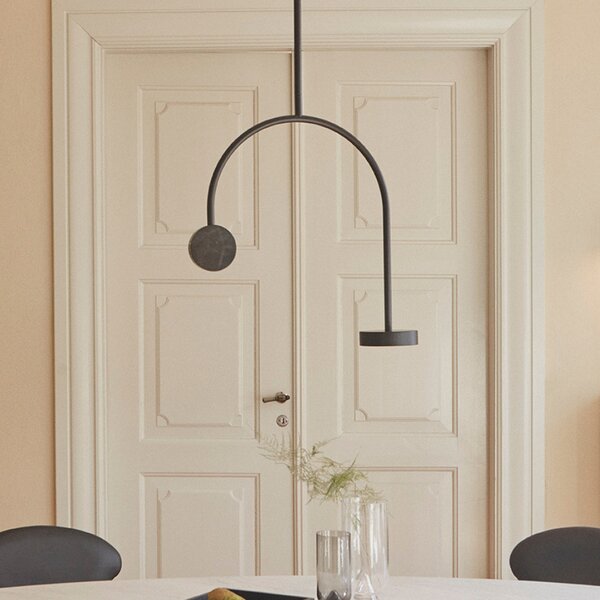 AYTM Grasil Suspensie LED Grasil, negru, marmură, înălțime 97 cm, Negru, Camera de zi / sufragerie, Metal, Design