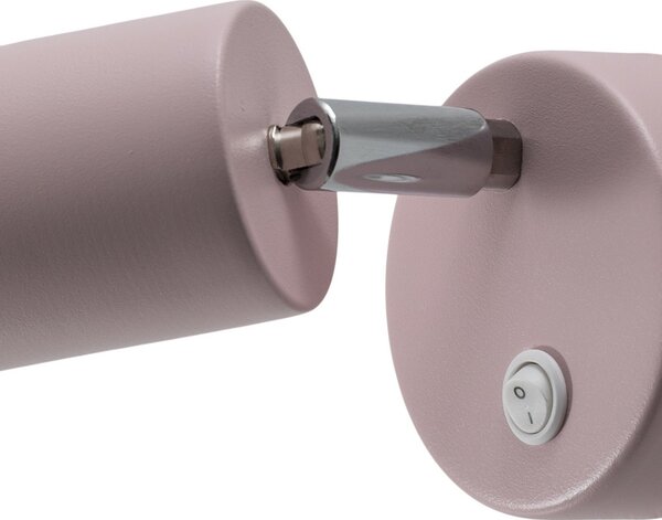 Luminex Spot de perete Fun, roz, 14 cm înălțime, reglabil, GU10, Roz / Rosé, Camera de zi / sufragerie, Metal, Modern