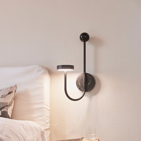 AYTM Grasil LED cu LED-uri, negru, marmură, priză, 54 cm, Negru, Camera de zi / sufragerie, Metal, Design