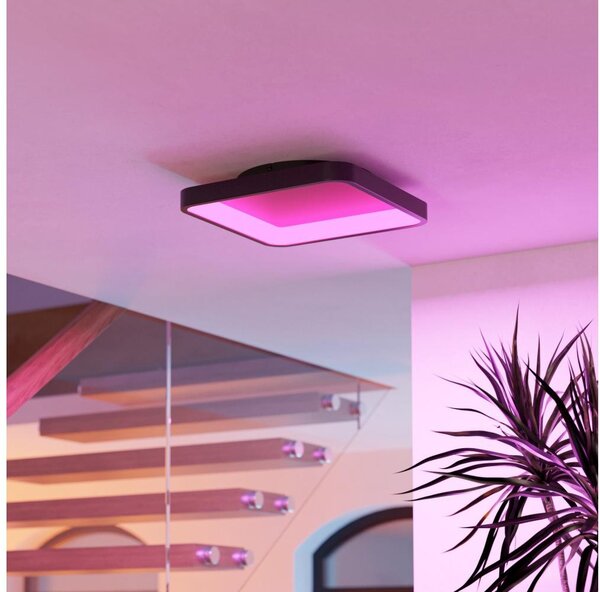 Eglo 901911 - LED RGBW Plafonieră dimabilă LORETELLO-Z LED/20W/230V 35x35cm negru