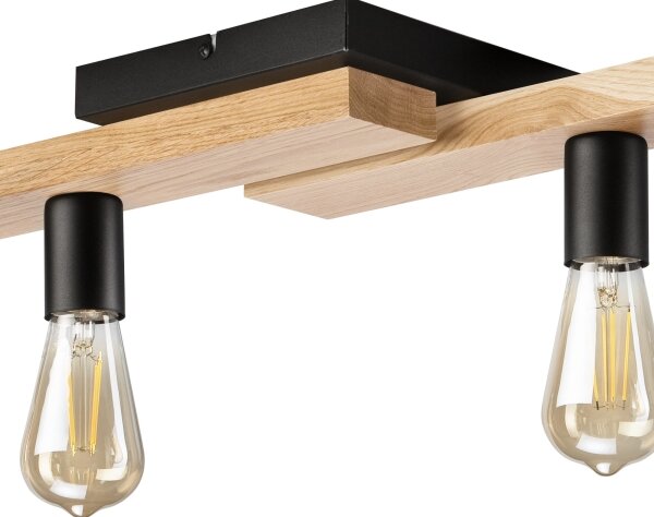 Lustră aplicată MATTE 4xE27/15W/230V negru/stejar